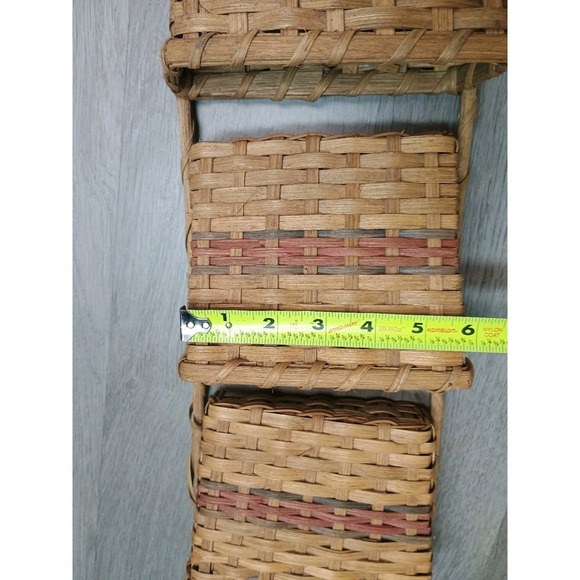 Vintage Wicker Wall Decor Mail Letter Bill Holder 3 Tier Cottagecore Country - Picture 6 of 7